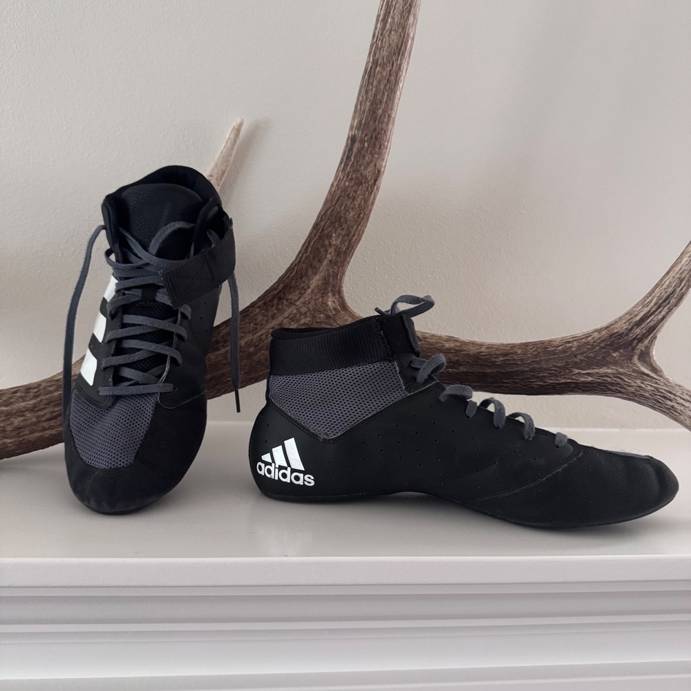 Adidas Mat Wizard 5 Wrestling Shoes Black Carbon White FZ5391 Mens 11.5